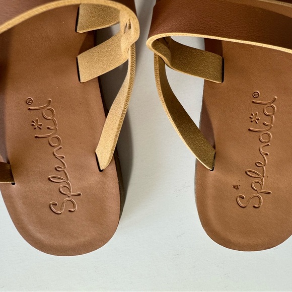 Splendid Flip Flops, Leather, Tan, 5 1/2”, Like New - Picture 3 of 4